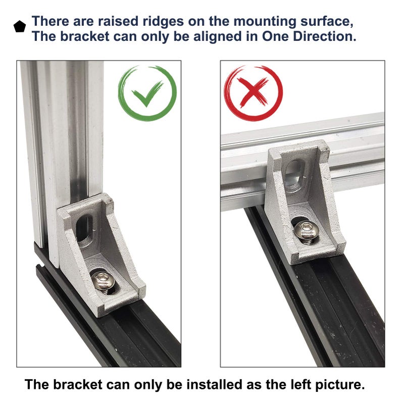 BLCCLOY 20 Sets 2020 Aluminum Extrusion T Slot Corner Bracket 20 Series Extruded Hardware 90 Degree Right Angle Connector with M5 Bolts Nuts for 20/20 80 20 2040 T V Slot Silver Aluminum Profile - Image 4